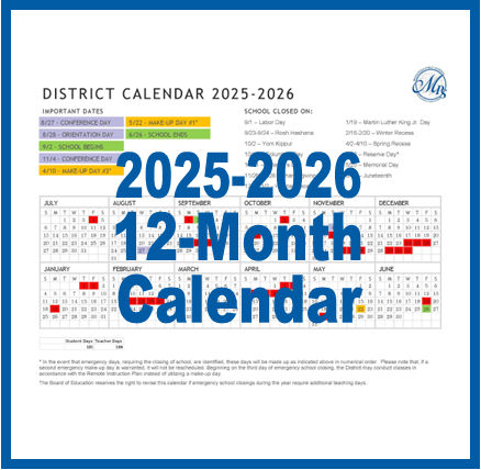2025-2026 12-Month District Calendar